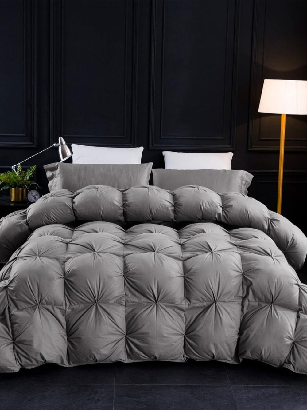 Three Geese Pinch Pleat Waterfowl Feathers and Down Comforter Palatial King Size